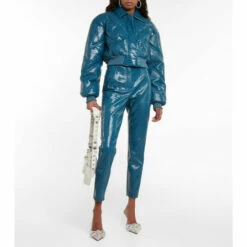 Rotate Birger Christensen Croc-effect Faux Leather Bomber Jacket