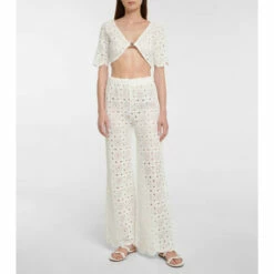 Rotate Birger Christensen Nola Cotton-blend Crochet Pants