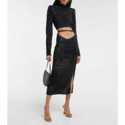 Rotate Birger Christensen Pencil Knit Midi Skirt