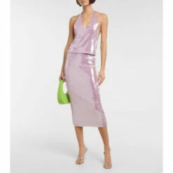 Rotate Birger Christensen Sequined Halterneck Top