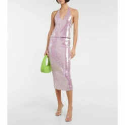 Rotate Birger Christensen Sequined Midi Skirt