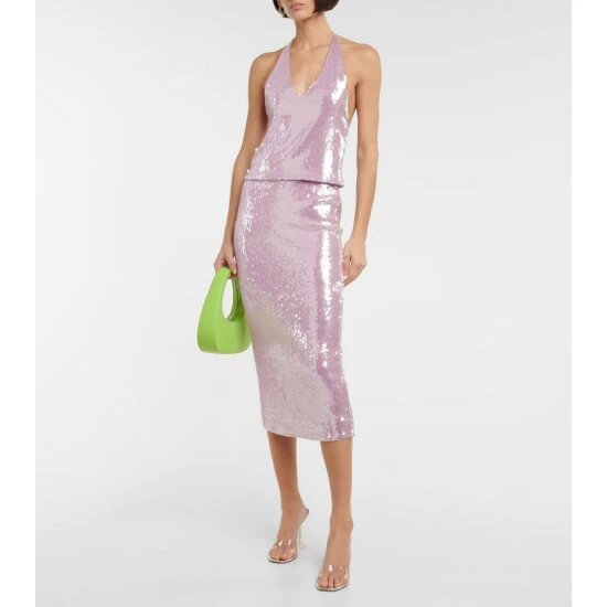 Rotate Birger Christensen Sequined Midi Skirt