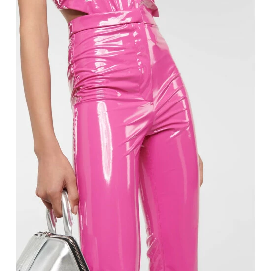 Rotate Birger Christensen Laminated High-rise Slim Pants - Image 3