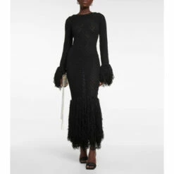 Rotate Birger Christensen Cile Cotton-blend Knit Maxi Dress