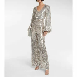 Rotate Birger Christensen Sirin Sequined Wide-leg Jumpsuit