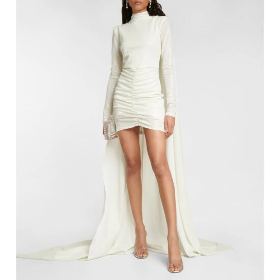 Rotate Birger Christensen Bridal Sequined High-neck Minidress
