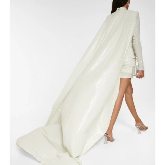 Rotate Birger Christensen Bridal Sequined High-neck Minidress - Image 2