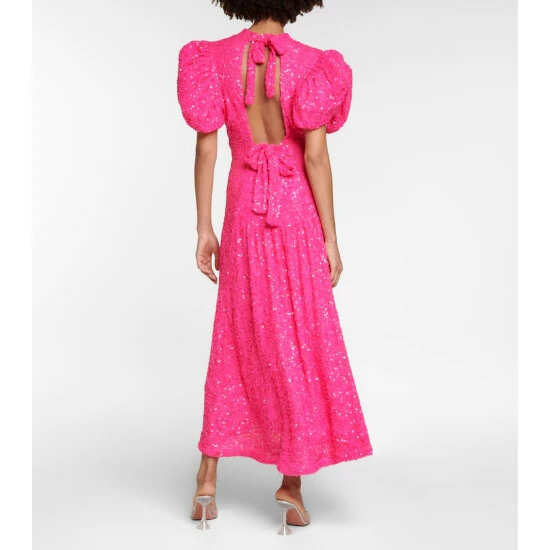 Rotate Birger Christensen Sequined Puff-sleeve Maxi Dress - Image 2