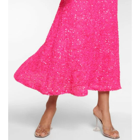 Rotate Birger Christensen Sequined Puff-sleeve Maxi Dress - Image 4