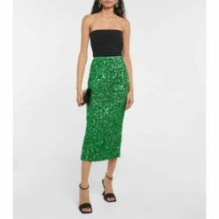 Rotate Birger Christensen Sequined Pencil Skirt