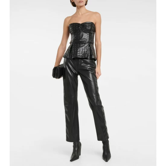 Rotate Birger Christensen Embellished Sleeveless Peplum Top