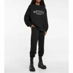 Rotate Birger Christensen Iris Logo Cotton Sweatshirt