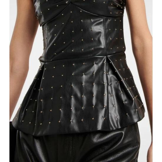 Rotate Birger Christensen Embellished Sleeveless Peplum Top - Image 4