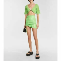 Rotate Birger Christensen Margaritta Ruched Miniskirt