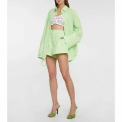 Rotate Birger Christensen Ponisan Cotton Poplin Shorts