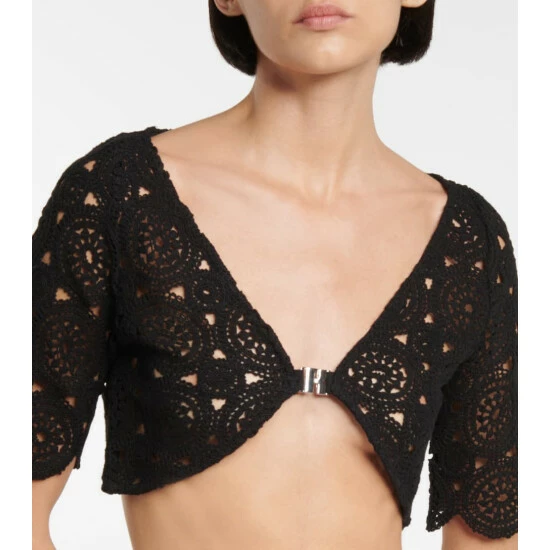 Rotate Birger Christensen Milandran Crochet Cotton-blend Top - Image 3