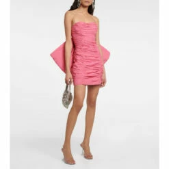 Rotate Birger Christensen Catalina Bow-embellished Ruched Minidress