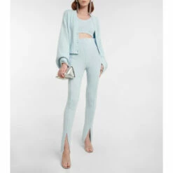 Rotate Birger Christensen Aliciana Front-split Cotton-blend Pants