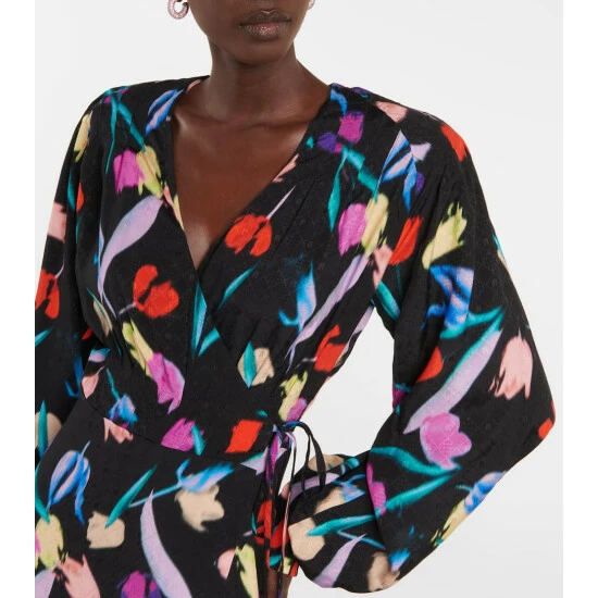 Rotate Birger Christensen Marisol Floral Wrap Dress - Image 3