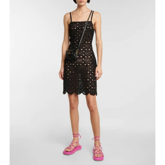 Rotate Birger Christensen Silke Cotton-blend Crochet Minidress