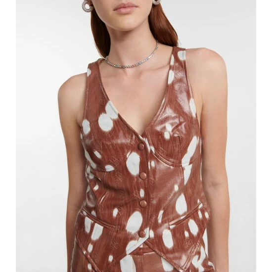 Rotate Birger Christensen Britta Animal-print Faux Leather Vest - Image 3