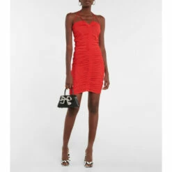 Rotate Birger Christensen Gathered Mesh Minidress