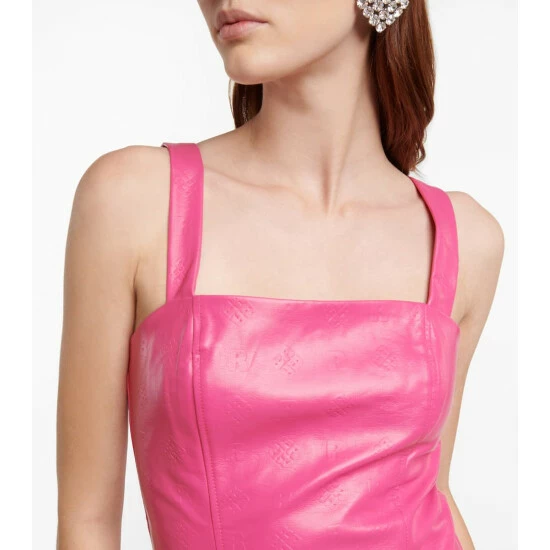 Rotate Birger Christensen Herlina Faux Leather Minidress - Image 3