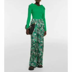 Dorothee Schumacher Paisley Power Silk Palazzo Pants