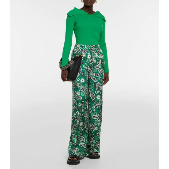 Dorothee Schumacher Paisley Power Silk Palazzo Pants
