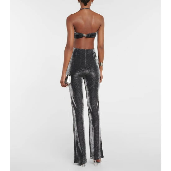 Rotate Birger Christensen Metallic Jersey Halterneck Jumpsuit - Image 2