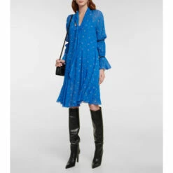 Dorothee Schumacher Something Blue Georgette Minidress