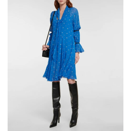 Dorothee Schumacher Something Blue Georgette Minidress