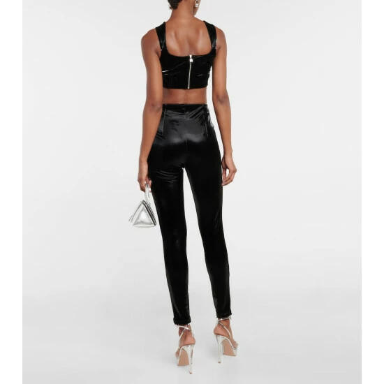 Rotate Birger Christensen Cutout Faux Leather Crop Top - Image 2
