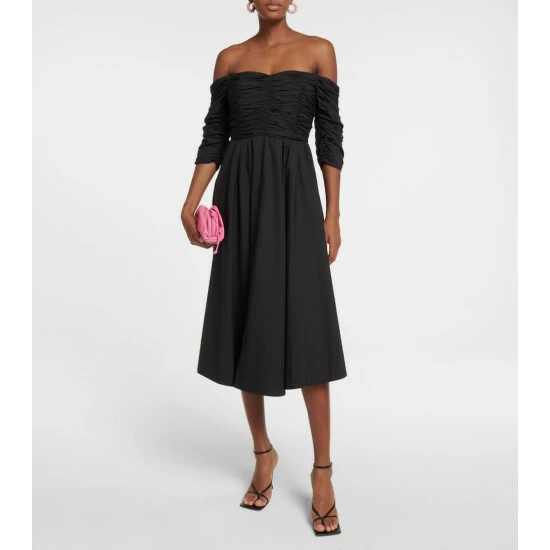 Dorothee Schumacher Poplin Power Off-shoulder Midi Dress