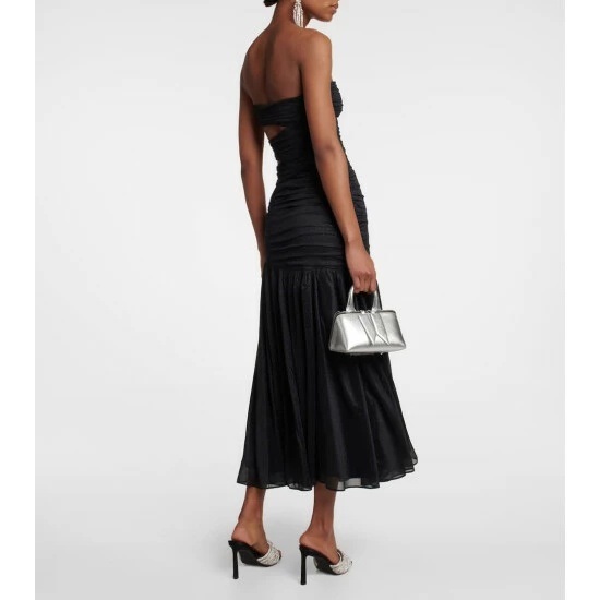 Rotate Birger Christensen Shania Lamé Cutout Jersey Midi Dress - Image 2