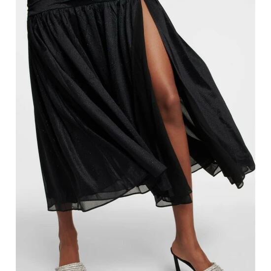 Rotate Birger Christensen Shania Lamé Cutout Jersey Midi Dress - Image 4