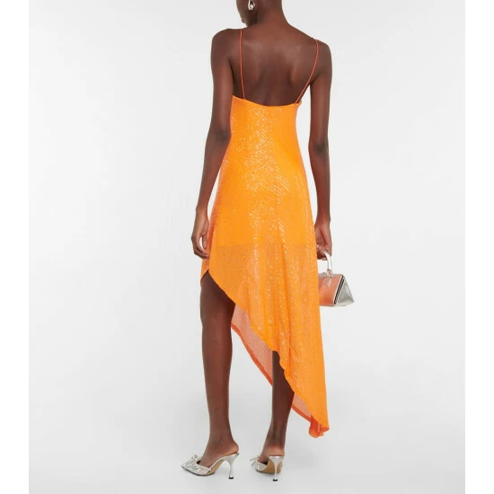 Rotate Birger Christensen Sequined Asymmetric Maxi Dress - Image 2