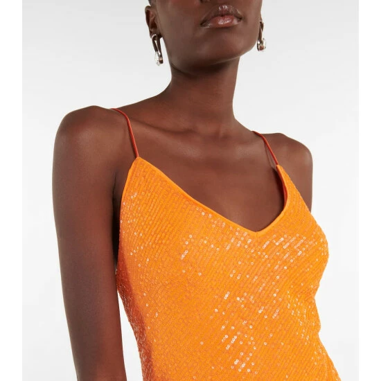 Rotate Birger Christensen Sequined Asymmetric Maxi Dress - Image 3