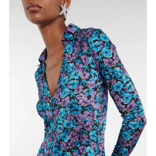 Rotate Birger Christensen Floral Jersey Shirt - Image 3