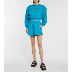 Rotate Birger Christensen Logo Cotton Cropped Sweatshirt