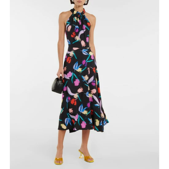 Rotate Birger Christensen Frederikke Floral Halterneck Dress