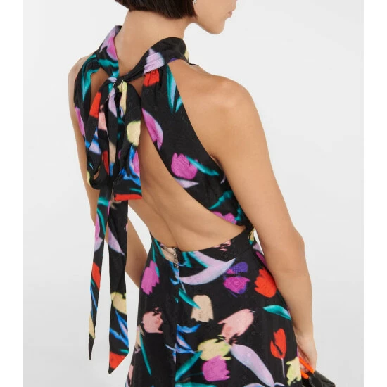 Rotate Birger Christensen Frederikke Floral Halterneck Dress - Image 4