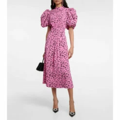 Rotate Birger Christensen Noon Jacquard Printed Midi Dress