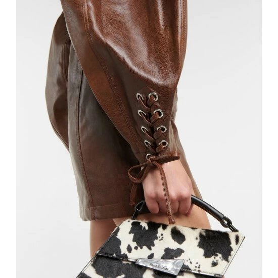 Rotate Birger Christensen Lace-up Faux Leather Minidress - Image 4