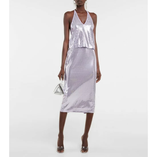 Rotate Birger Christensen Hermony Sequined Midi Skirt