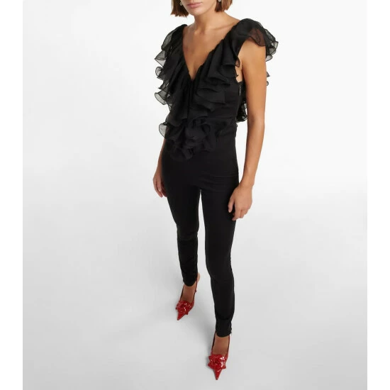 Rotate Birger Christensen Ruffled Jersey Jumpsuit