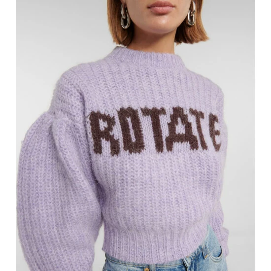 Rotate Birger Christensen Adley Wool-blend Cropped Sweater - Image 3